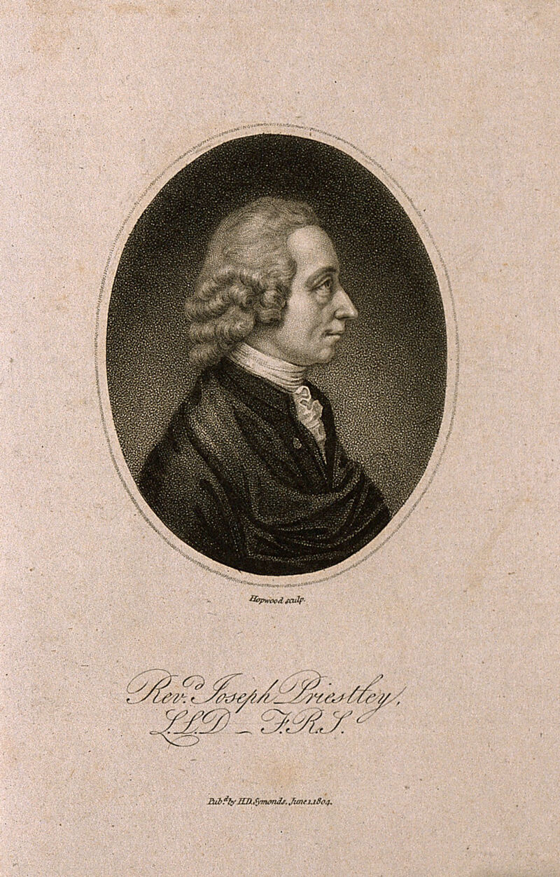 Joseph Priestley. Stipple engraving by J. Hopwood, 1804., 1804, by James Hopwood the Elder