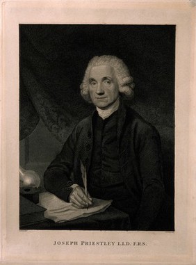 Joseph Priestley. Line engraving by T. Holloway, 1795, after W. Artaud.