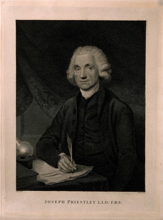 Joseph Priestley. Line engraving by T. Holloway, 1795, after W. Artaud.