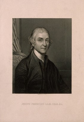 Joseph Priestley. Stipple engraving by W. Holl after G. Stuart.