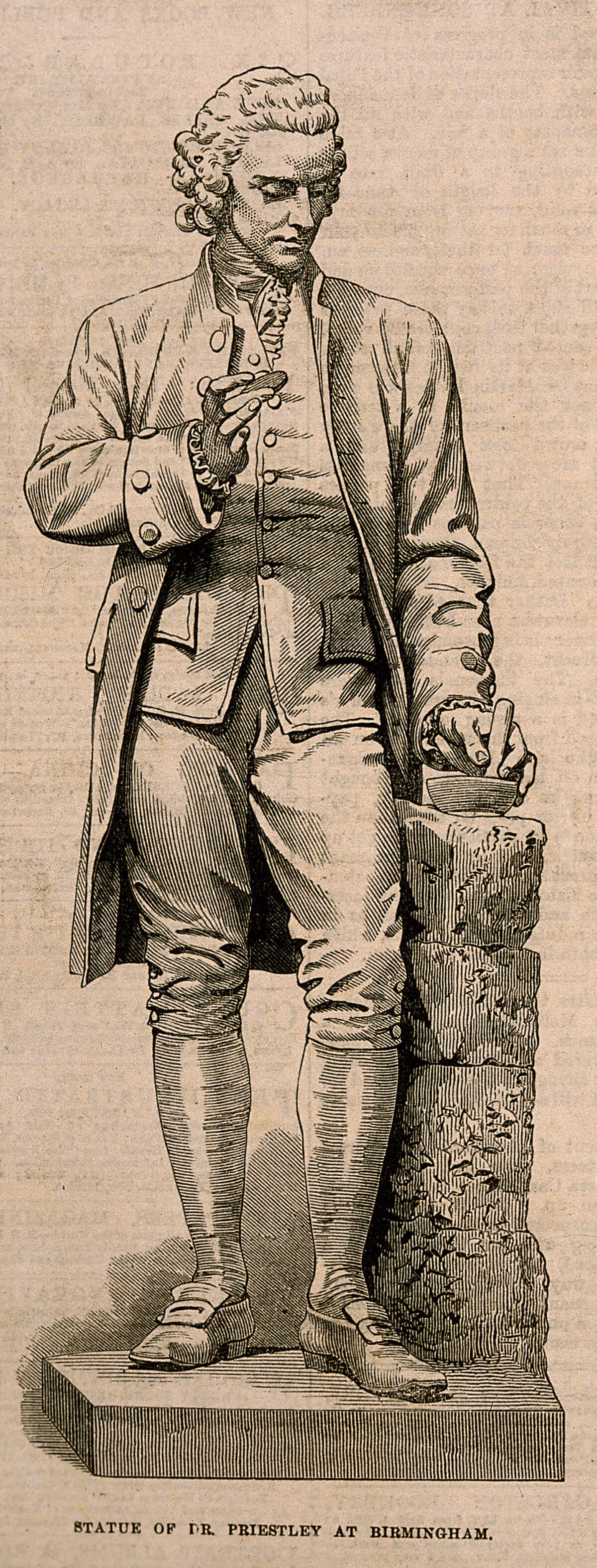 Joseph Priestley. Wood engraving by [F.], 1874, after J. F. Williamson., 1874, by John Williamson