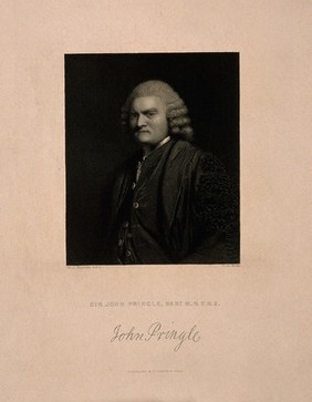 Sir John Pringle. Stipple engraving by W. H. Mote after Sir J. Reynolds, 1774.
