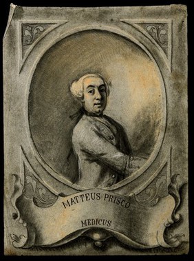 A man designated as Matteus Prisco. Chalk drawing.