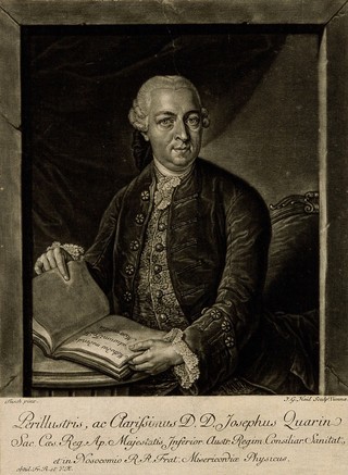Joseph, Freiherr von Quarin. Mezzotint by J. G. Haid after J. Tusch.
