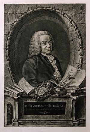 view François Quesnay. Heliogravure after J.C. François, 1767, after J. M. Frédou.