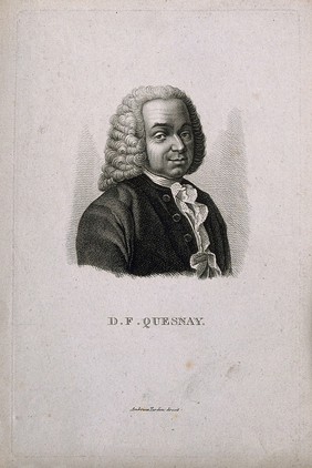 François Quesnay. Stipple engraving by [Forestier?] after J. M. Frédou.