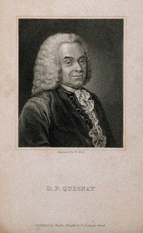 François Quesnay. Stipple engraving by W. Holl after J. M. Frédou.