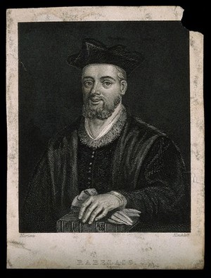 view François Rabelais. Engraving by J.J. Hinchliff after Mariette.