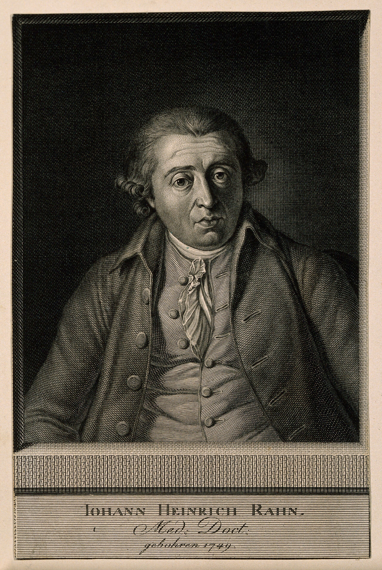 Johann Heinrich Rahn. Line engraving by J. H. Lips., by Johann Heinrich Lips