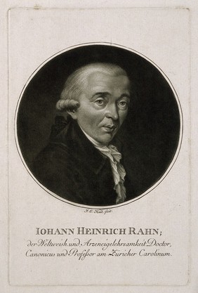 Johann Heinrich Rahn. Mezzotint by J.E. Haid.
