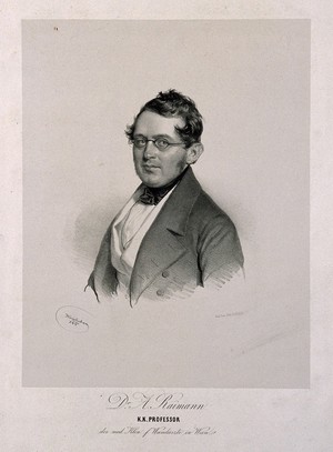 view Johann Anton Raimann. Lithograph by J. Kriehuber, 1844.