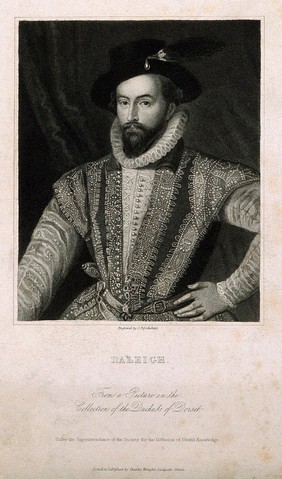 Sir Walter Raleigh. Stipple engraving by W. Holl.