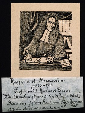 Bernardino Ramazzini. Process print (?) after Liviu Szabo-Bordeaux, 1935.