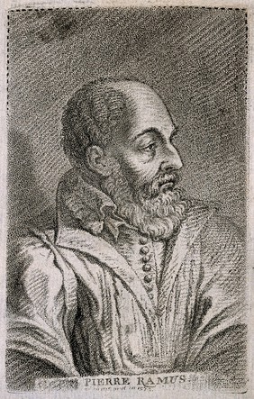 Pierre la Ramée [Ramus]. Stipple engraving.