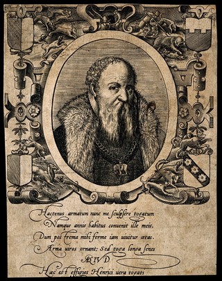 Heinrich von Rantzau. Line engraving by C. Boissens (?), 1588.