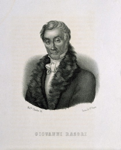 Giovanni Rasori. Lithograph by Mel.ia Chardon.