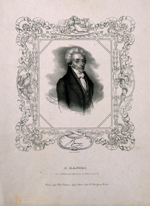 view Giovanni Rasori. Lithograph by L. Focosi.