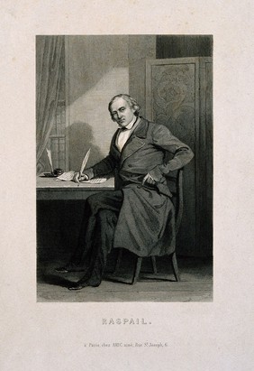 François Vincent Raspail. Line engraving.