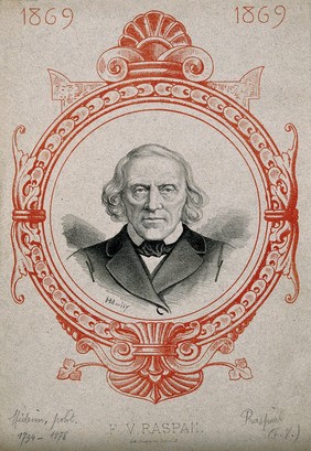 François Vincent Raspail. Lithograph by H. Mailly, 1869.