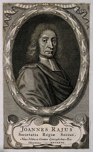 view John Ray. Line engraving by A. de Bloys after W. Elder after W. Faithorne.