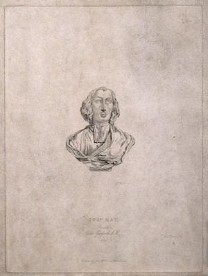 view John Ray. Stipple engraving by C. G. Lewis, 1848, after J. M. Ince after L. F. Roubiliac.