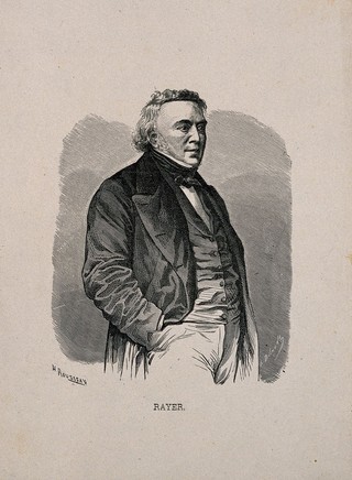 Pierre-François-Olive Rayer. Wood engraving by L. Desgodetz [?] after H. Rousseau.