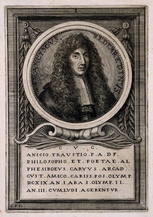 Francesco Redi. Line engraving by C.P.