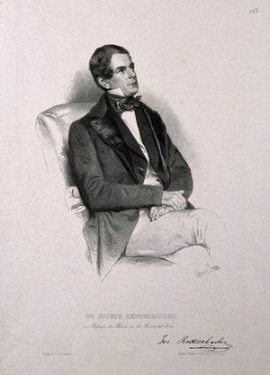 view Joseph Redtenbacher. Lithograph by E. Kaiser.