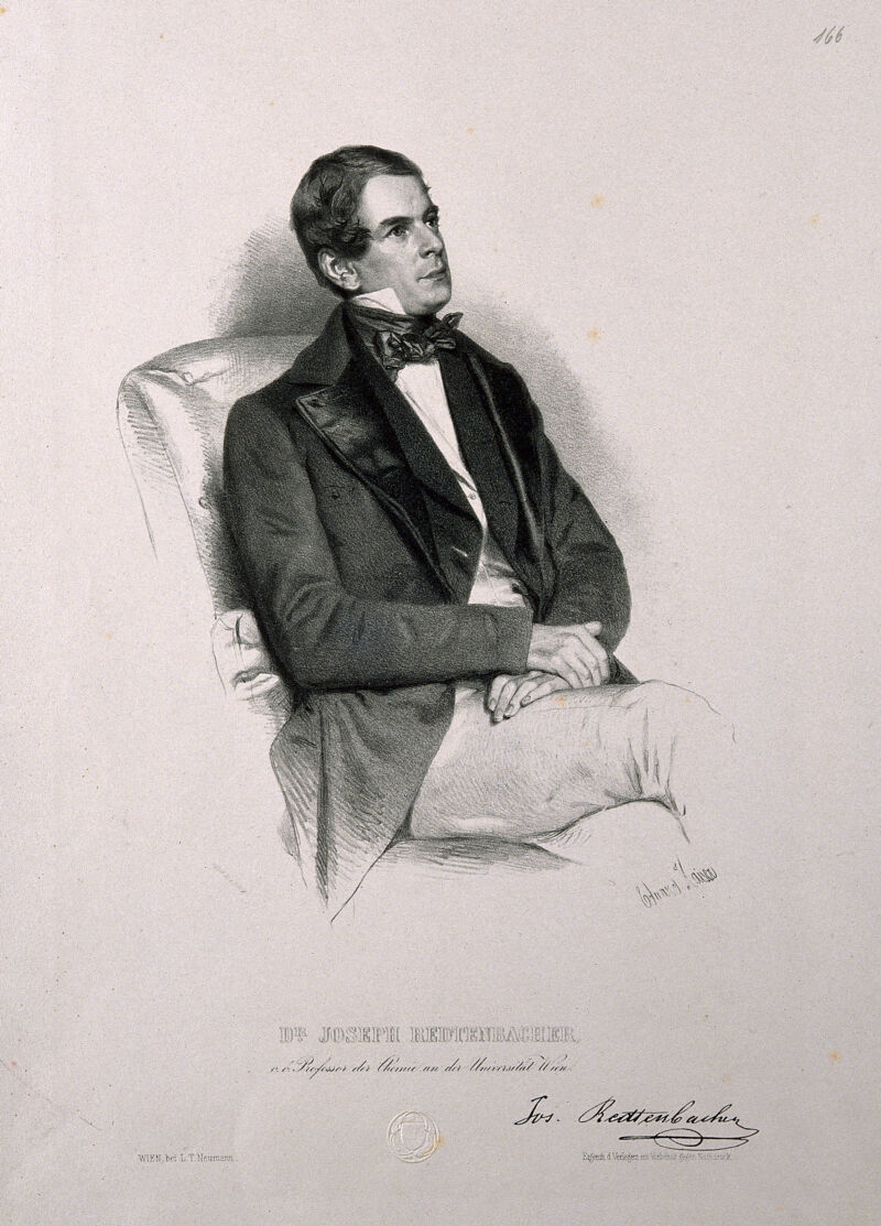 Joseph Redtenbacher. Lithograph by E. Kaiser., by Eduard Kaiser