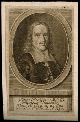 Vitus Riedlin the elder. Line engraving attributed to J.G. Bodenehr.