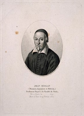 Jean Riolan. Stipple engraving by A. Tardieu.