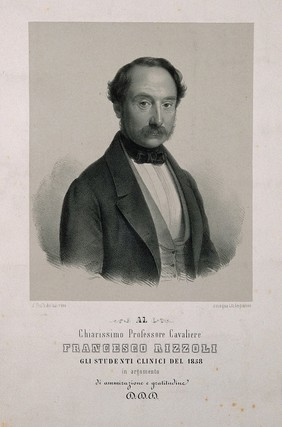 Francesco Rizzoli. Lithograph by A. Frulli, 1858.