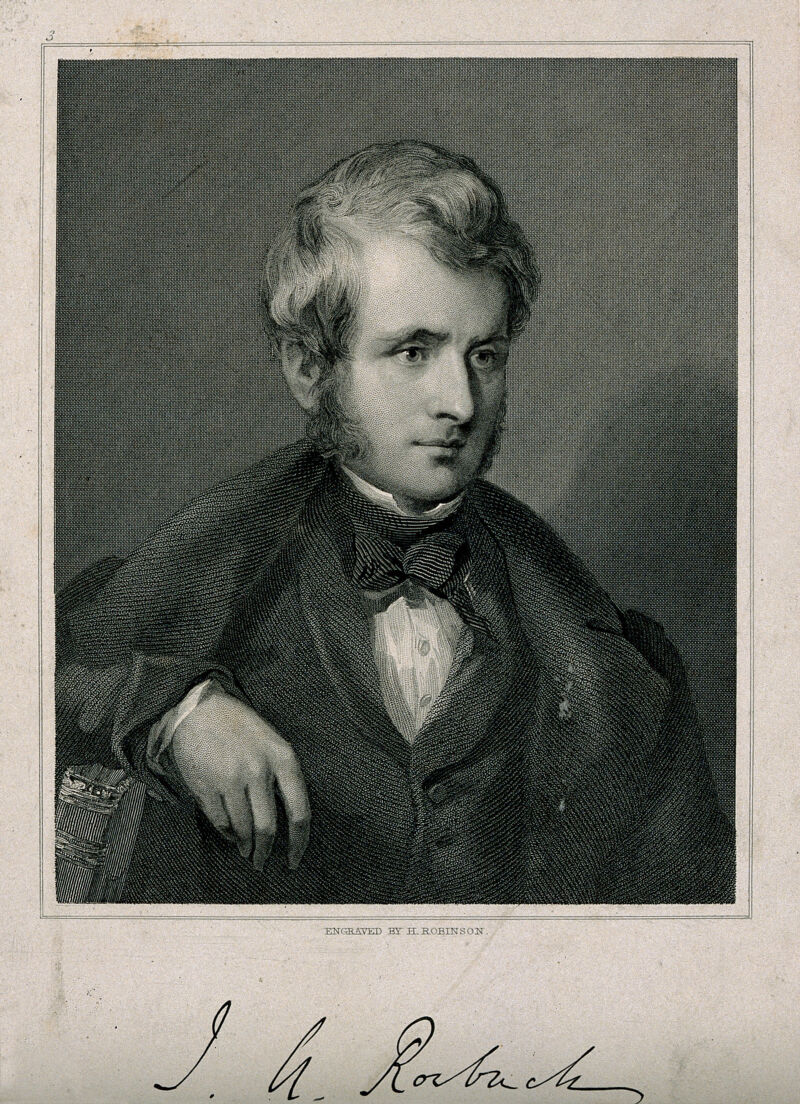 John Arthur Roebuck. Stipple engraving by H. Robinson after G.F. Watts., [1840], by George Frederic Watts