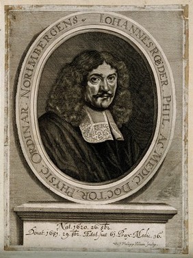 Johannes Roeder, physician of Nuremberg. Engraving by W. Ph. Kilian.