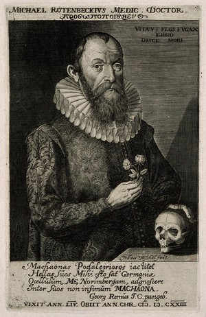 view Michael Roetenbeck. Line engraving by J. Tröschel.