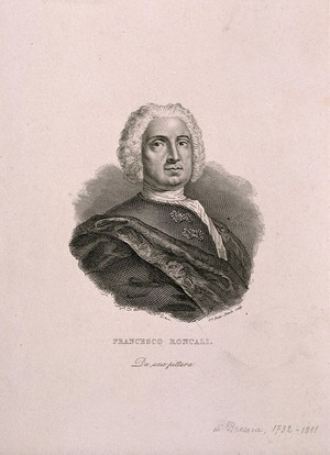view Francesco, Count Roncalli-Parolino. Line engraving by Caterina Piotti-Pirola.