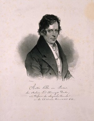 view Anton, Edler von Rosas. Lithograph by J. Kriehuber, 1834.