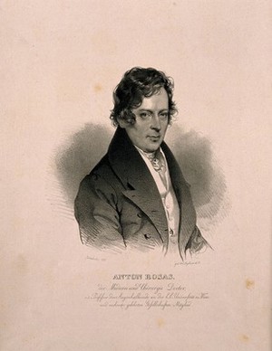 view Anton, Edler von Rosas. Lithograph by J. Kriehuber, 1834.
