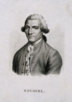 view Pierre Roussel. Stipple engraving by C.A. Forestier.