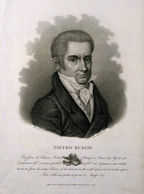 Pietro Rubini. Stipple engraving by G. Rados, junior, after R. Focosi.