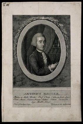 Antonius Rüdiger [Ridiger]. Line engraving by C.G. Geyser.