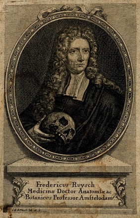 Frederik Ruysch. Line engraving by J. E. Krauss after J. Pool.