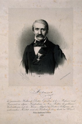 Karl Rzehaczek. Lithograph by E. Kaiser, 1860.