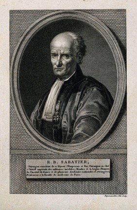 Raphaël Bienvenu Sabatier. Line engraving by F.-J. Dequevauviller.