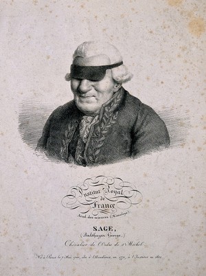 view Balthazar Georges Sage. Lithograph by J. Boilly, 1822.