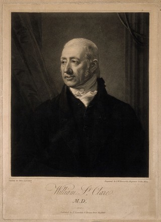William St Clair. Mezzotint by S. W. Reynolds, 1820, after J. Lonsdale.