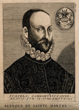 Scévole Sainte-Marthe, the elder. Line engraving by N. de Larmessin, 1682.