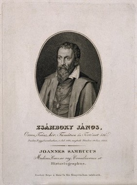 Johannes Sambucus. Stipple engraving by A. Ehrenreich after Schedy.