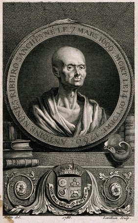 Antonio Nunès Ribeiro Sanchès. Line engraving by G. Levillain, 1785, after Moitte.