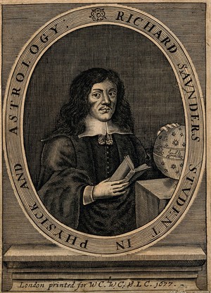 view Richard Sanders [Saunders]. Line engraving, 1677.